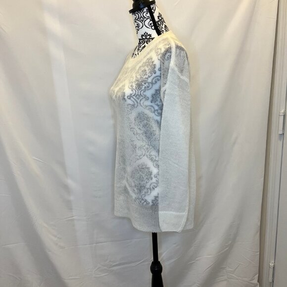 Ultra Fine Round Neck Wool Sweater - Ivory - Picture 7 of 9